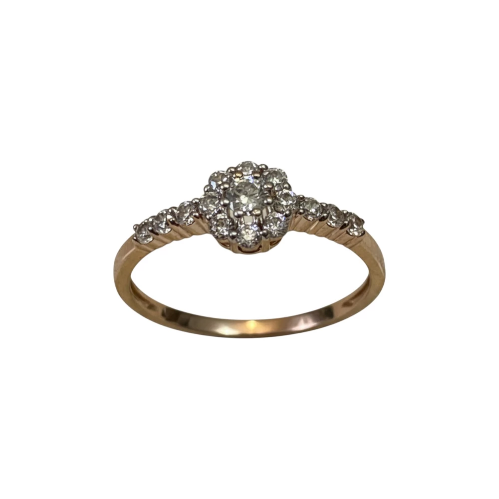 Кольцо с фианитом из красного золота 585 пробы Кольцо с фианитом из красного золота 585 пробы