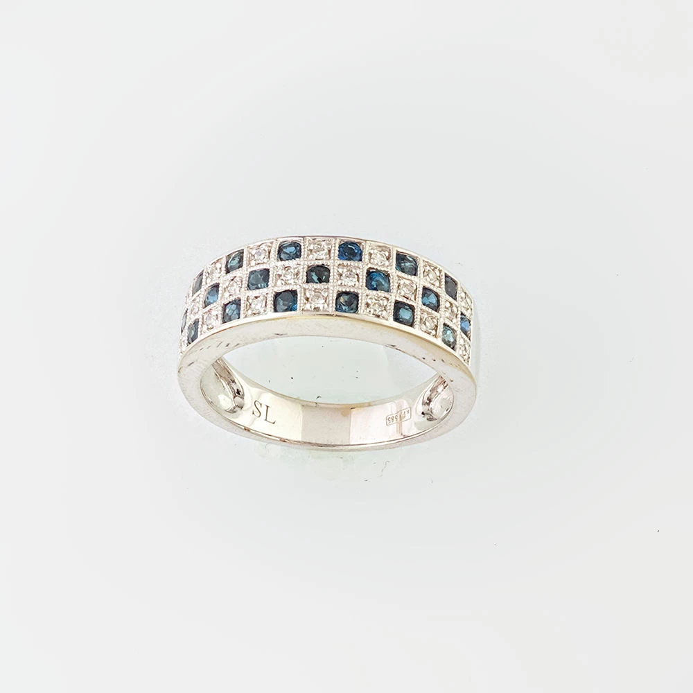 Кольцо с сапфиром из белого золота 585 пробы 1 Кольцо с сапфиром из белого золота 585 пробы 1