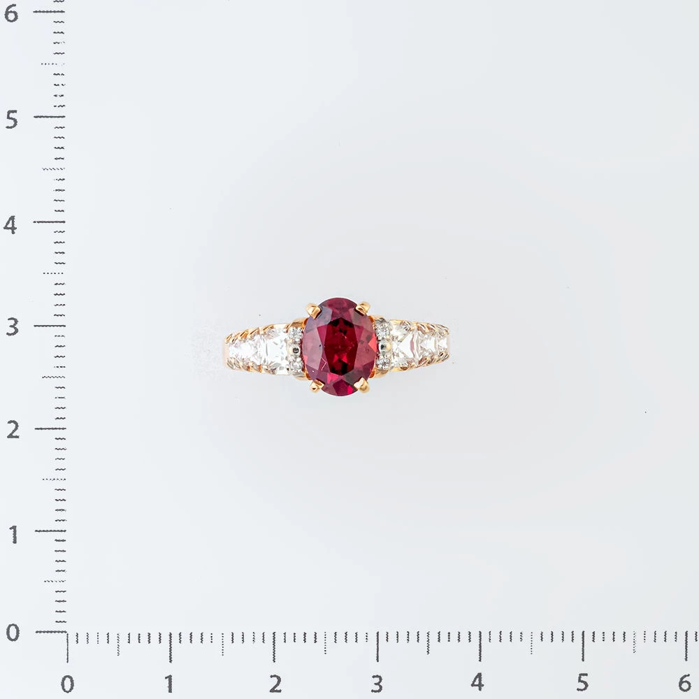 Кольцо с ситаллом из красного золота 585 пробы