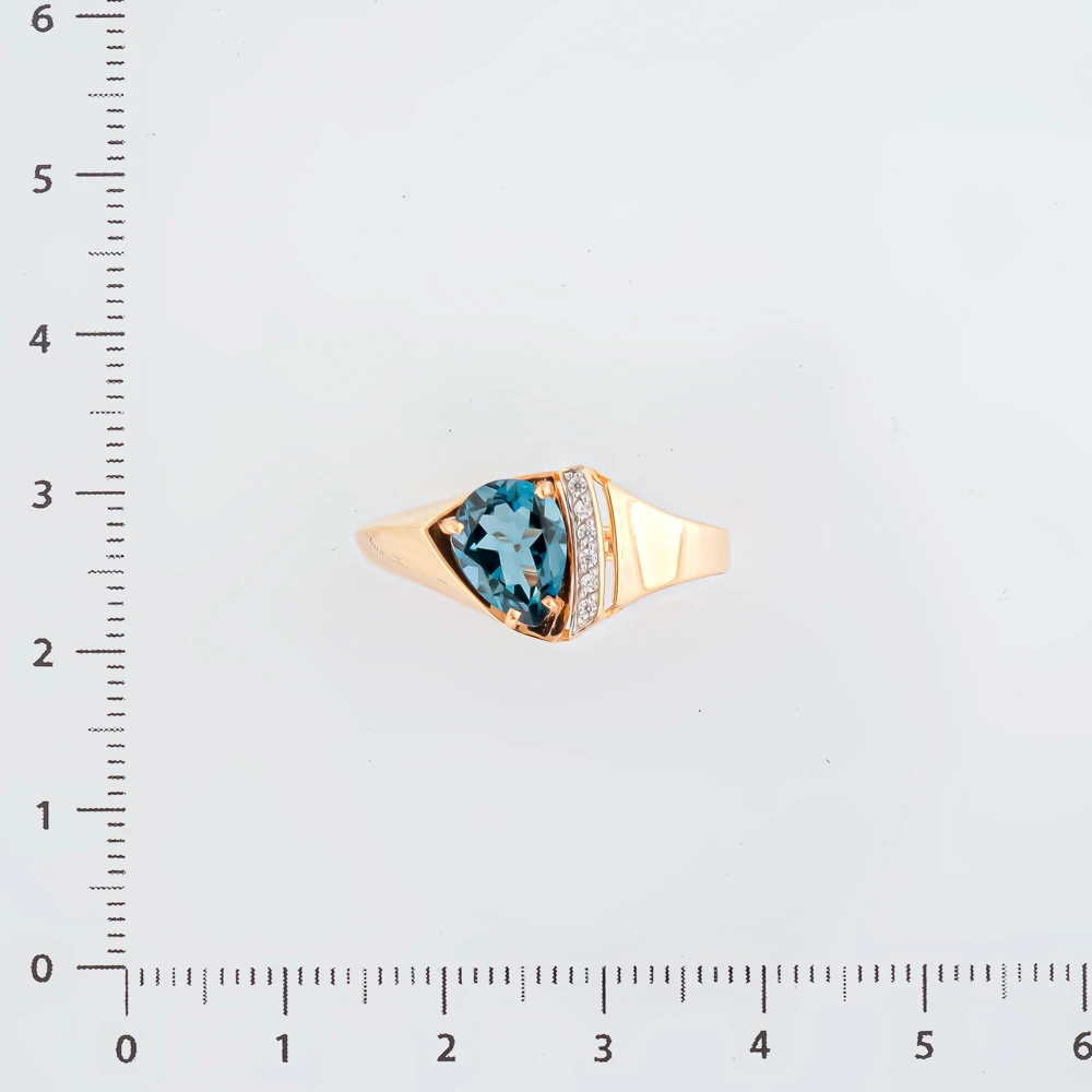 Кольцо с топазом лондон из красного золота 585 пробы