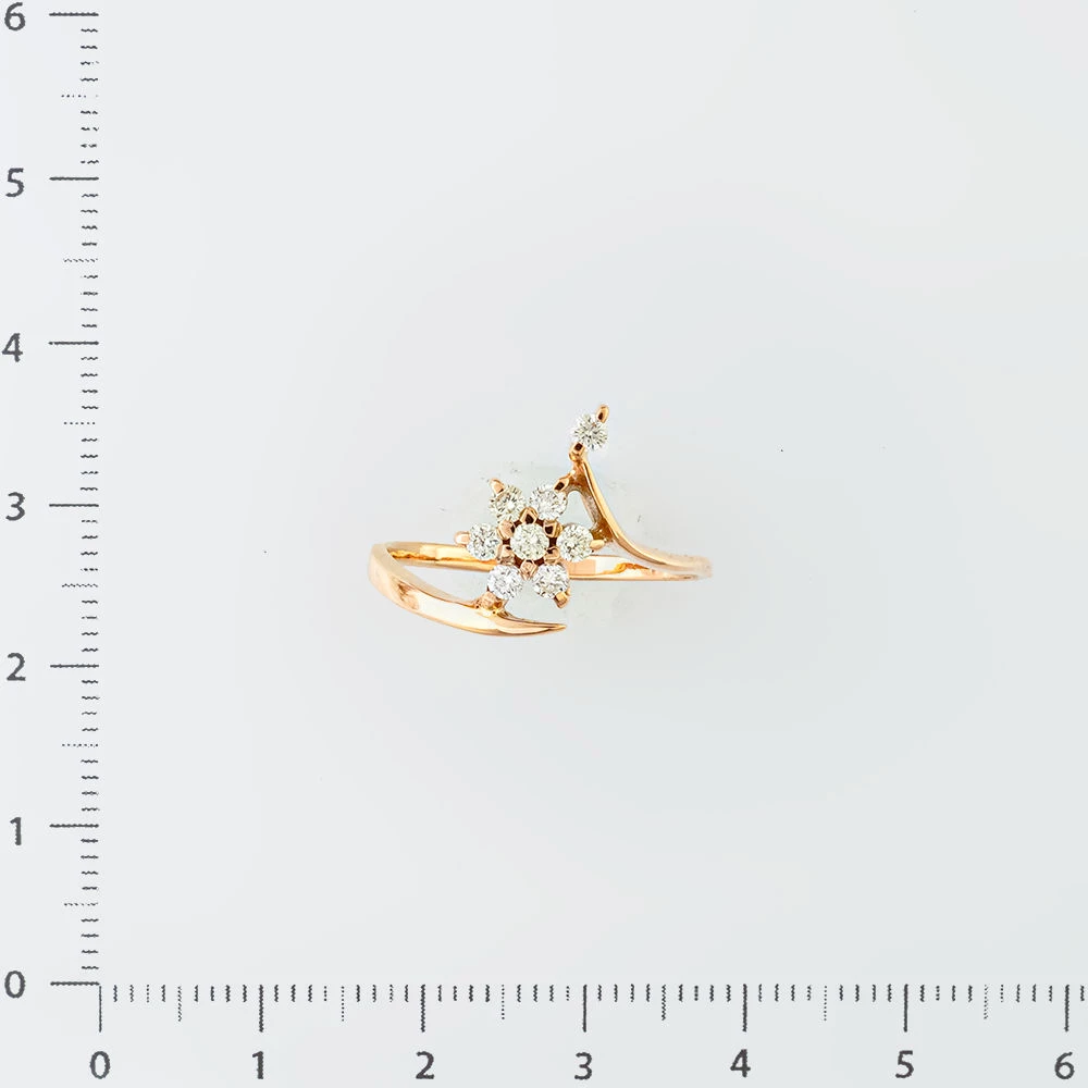 Кольцо с бриллиантом из красного золота 585 пробы