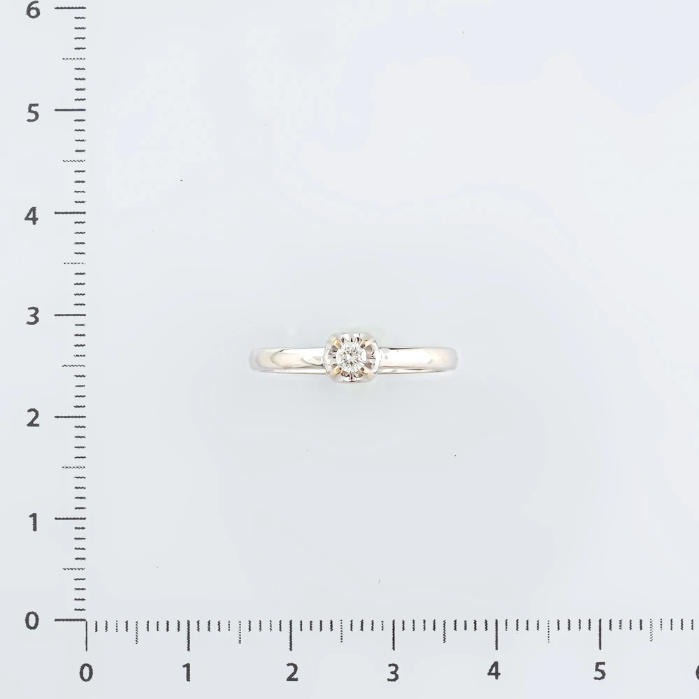 Кольцо с бриллиантом из белого золота 585 пробы