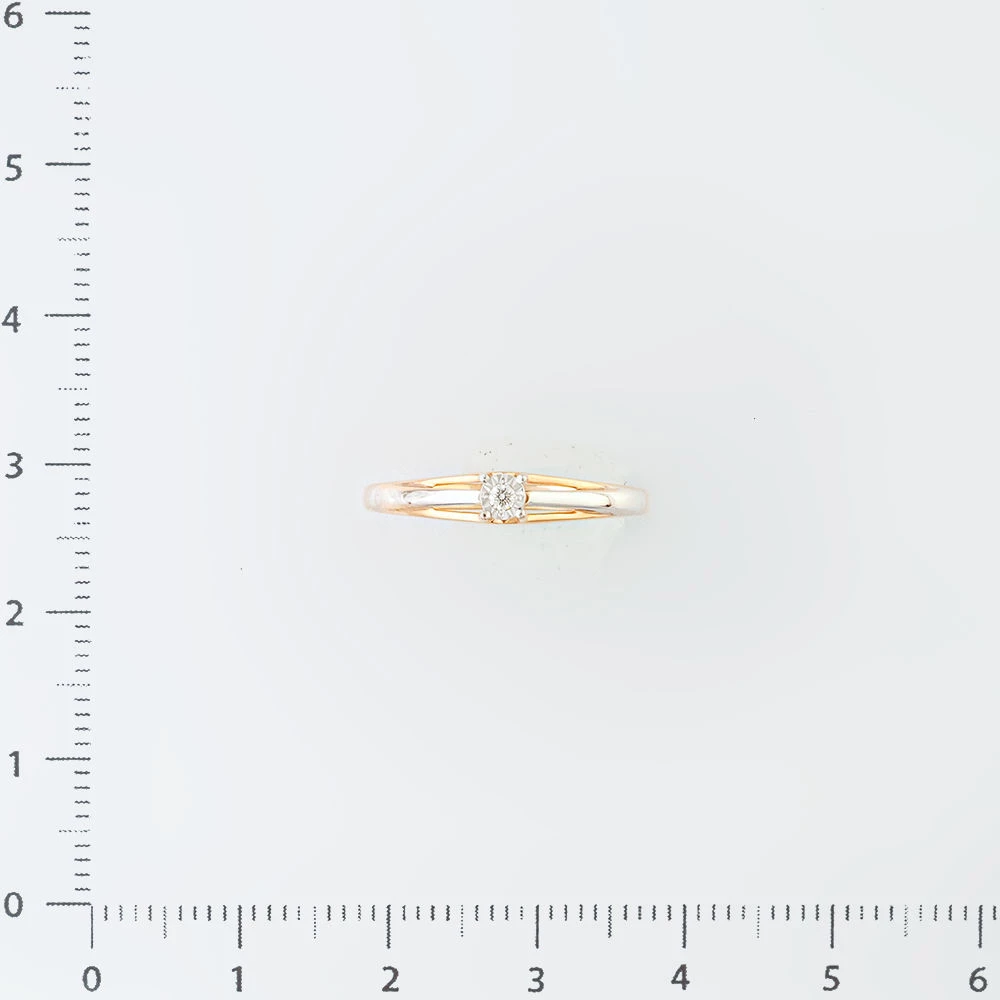 Кольцо с бриллиантом из красного золота 585 пробы