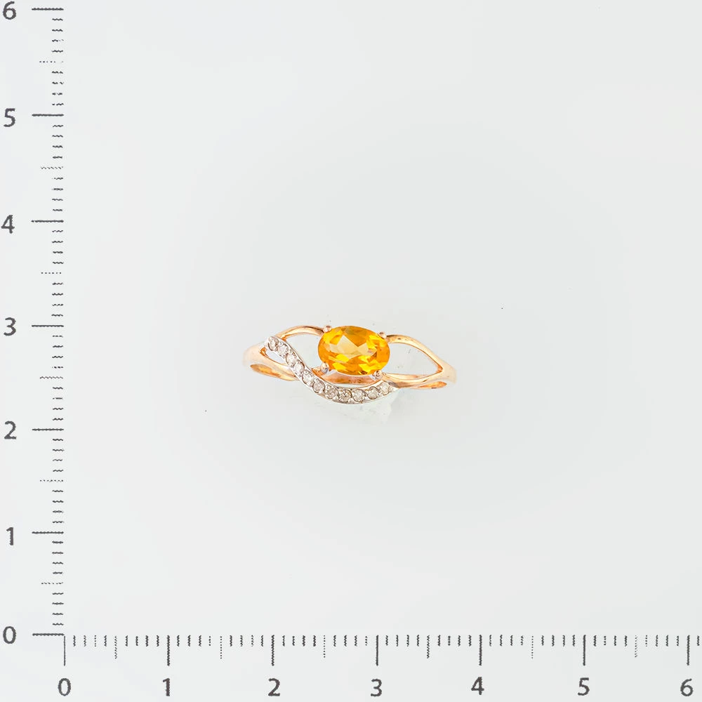 Кольцо с кварцем синтетическим из красного золота 585 пробы Кольцо с кварцем синтетическим из красного золота 585 пробы