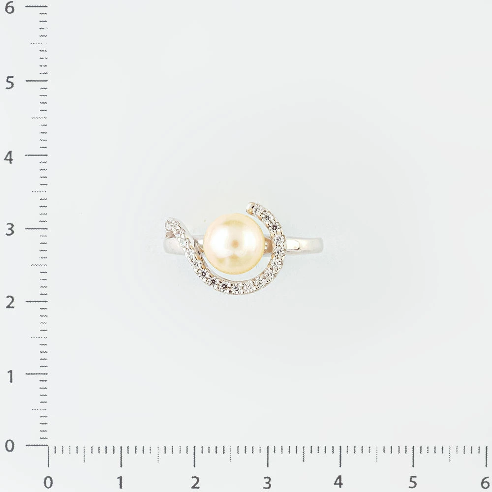 Кольцо с культивированным жемчугом из белого золота 585 пробы Кольцо с культивированным жемчугом из белого золота 585 пробы