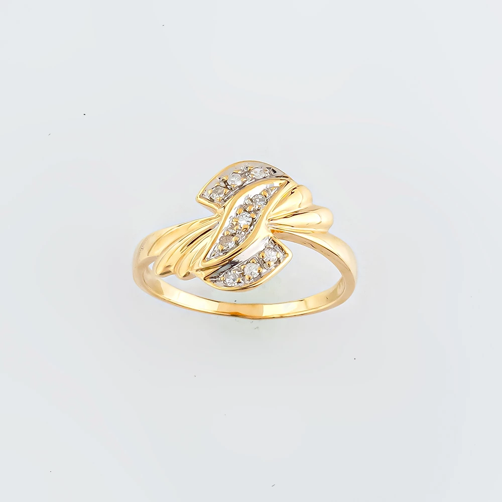 Кольцо с бриллиантом из красного золота 585 пробы