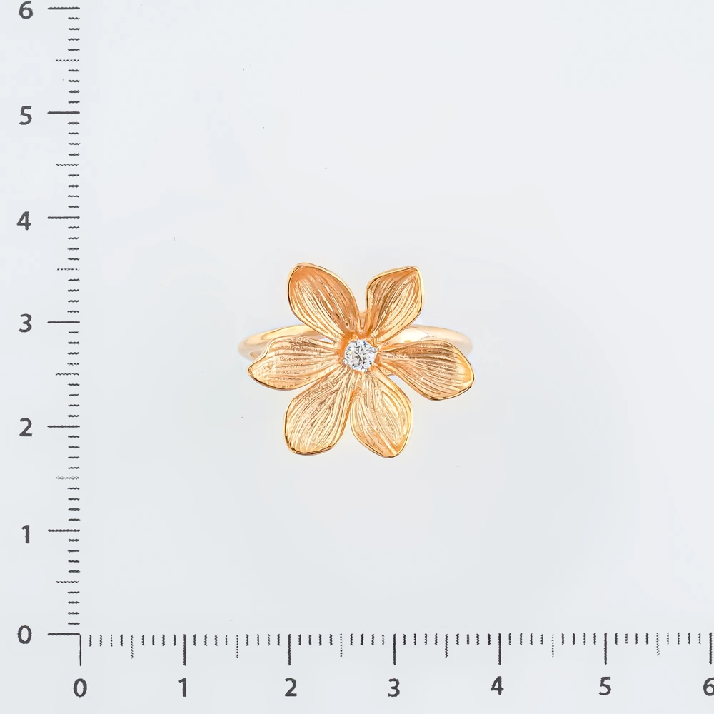 Кольцо с фианитом из красного золота 585 пробы Кольцо с фианитом из красного золота 585 пробы