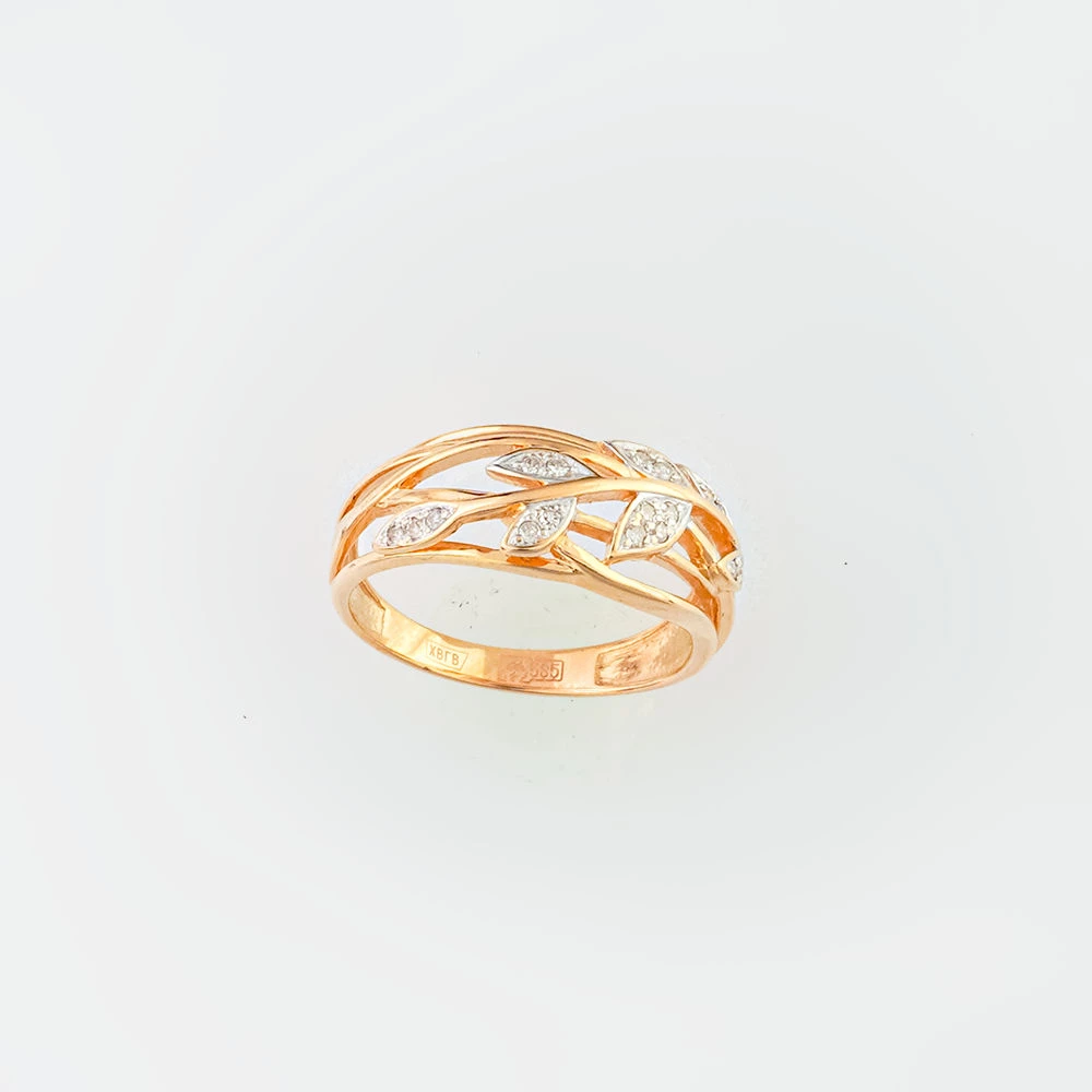 Кольцо с бриллиантом из красного золота 585 пробы