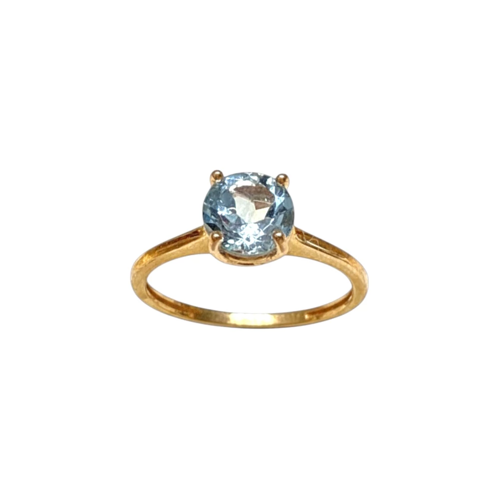 Кольцо с топазом из красного золота 585 пробы