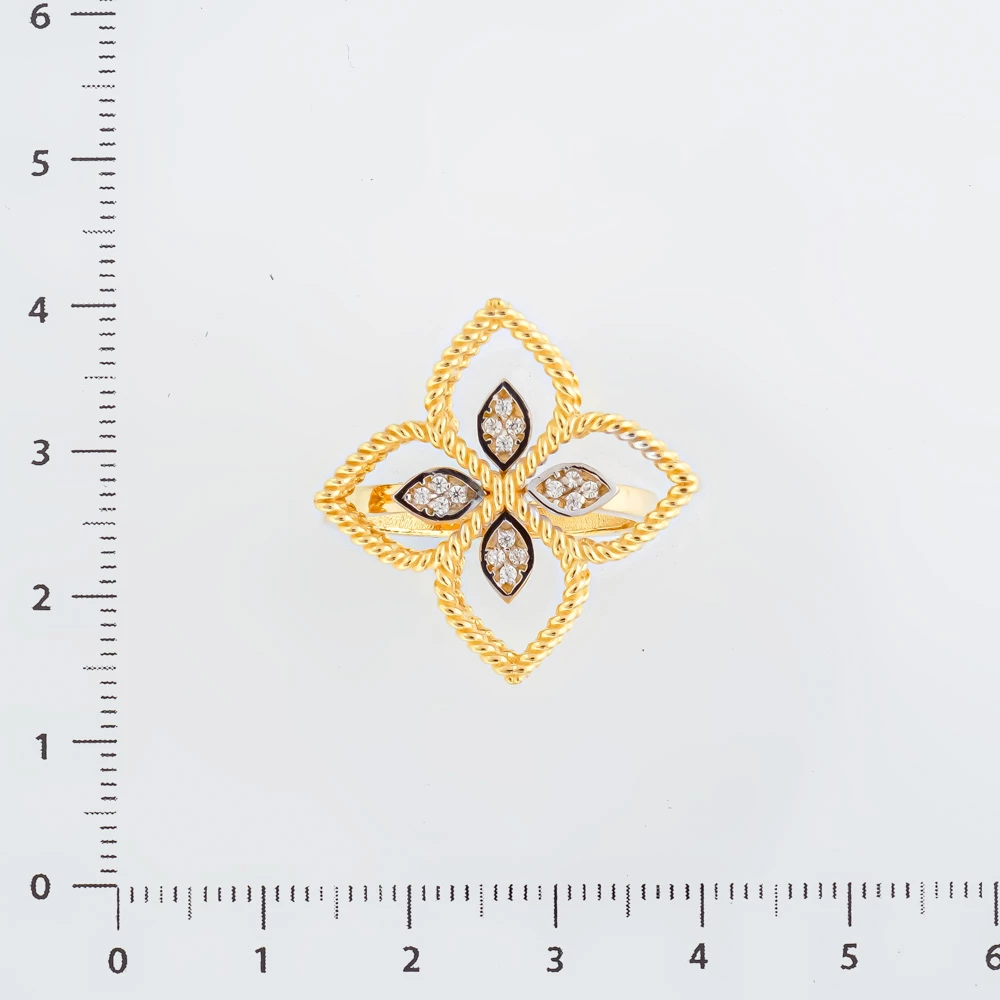 Кольцо с фианитом из желтого золота 585 пробы 2