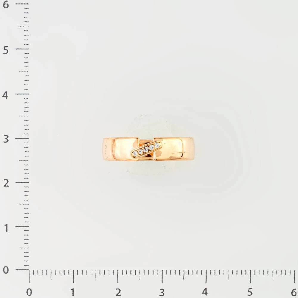 Кольцо с фианитом из красного золота 585 пробы