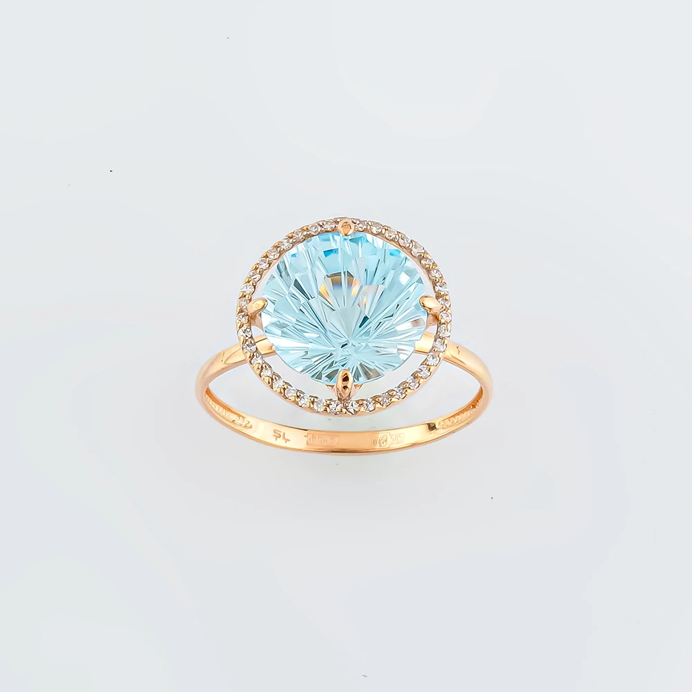 Кольцо с бриллиантом из красного золота 585 пробы