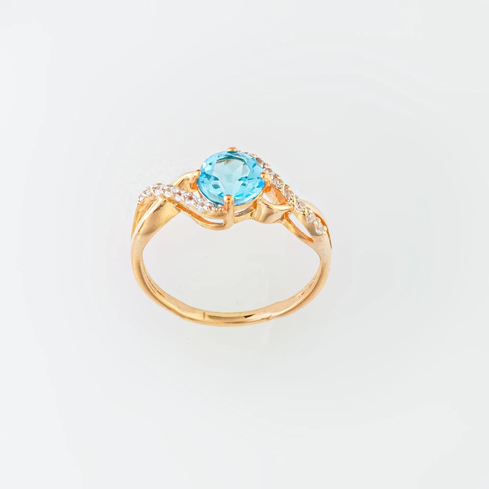 Кольцо с топазом из красного золота 585 пробы Кольцо с топазом из красного золота 585 пробы