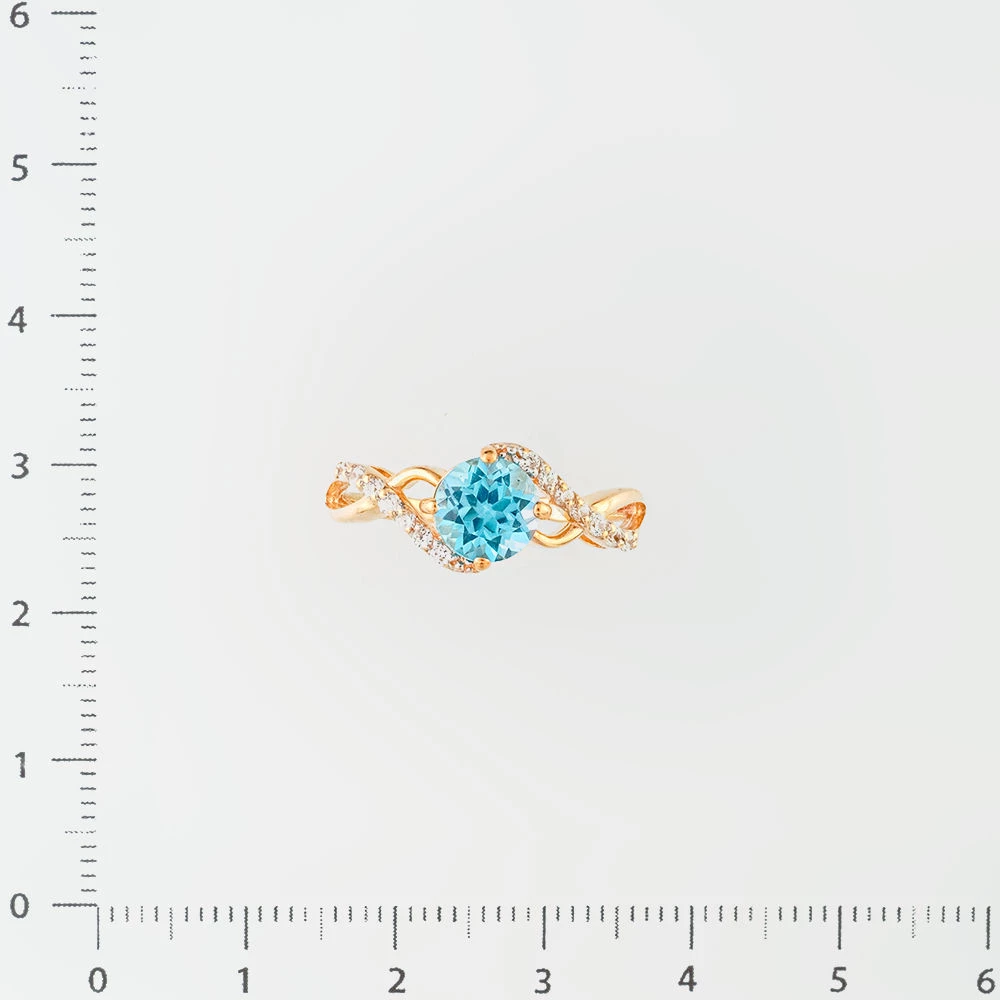 Кольцо с топазом из красного золота 585 пробы Кольцо с топазом из красного золота 585 пробы