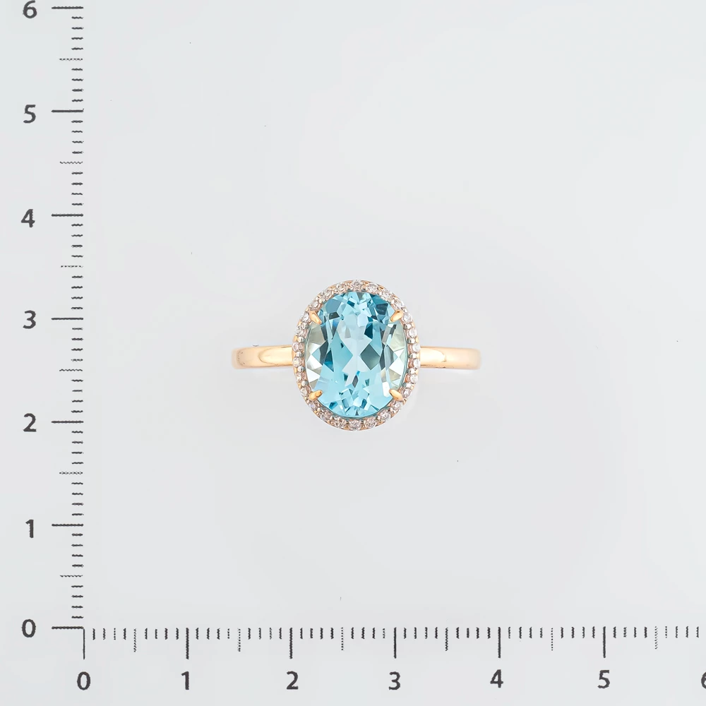 Кольцо с топазом из красного золота 585 пробы Кольцо с топазом из красного золота 585 пробы