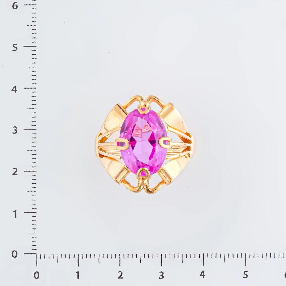 Кольцо с фианитом из красного золота 583 пробы Кольцо с фианитом из красного золота 583 пробы