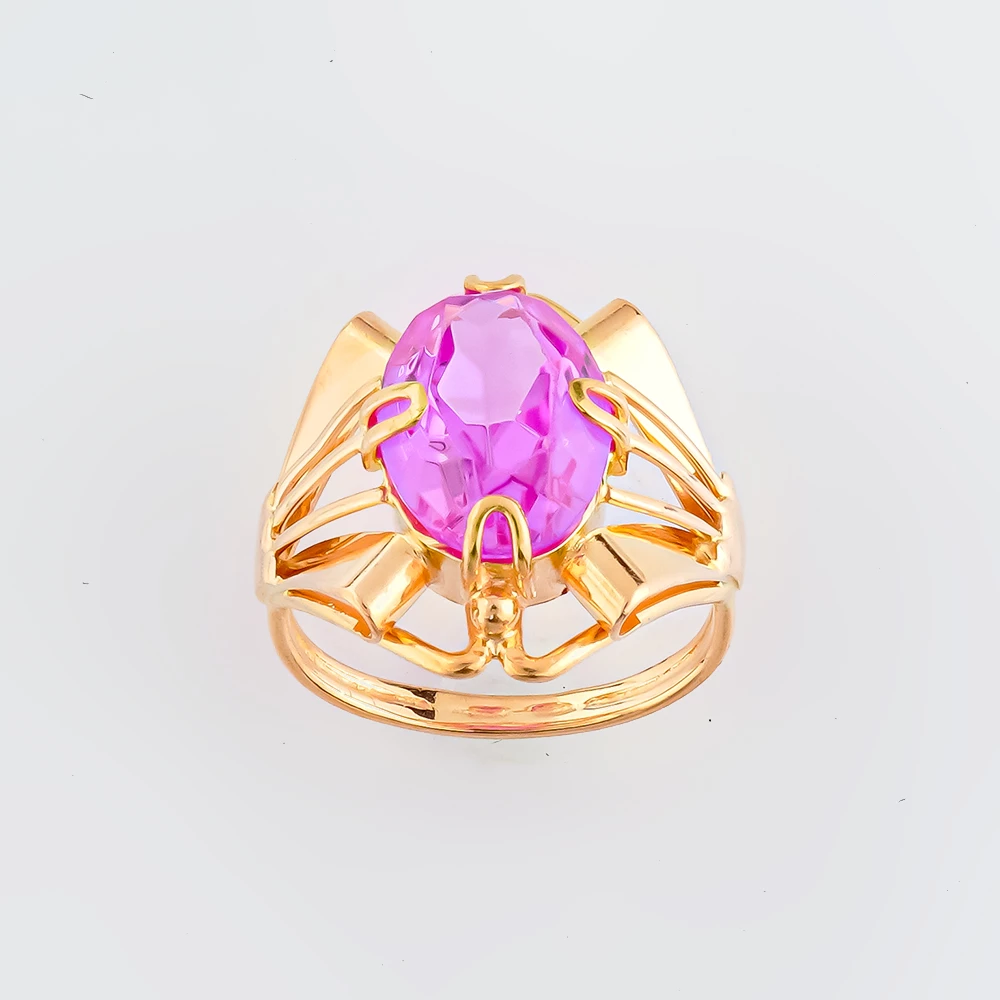 Кольцо с фианитом из красного золота 583 пробы Кольцо с фианитом из красного золота 583 пробы