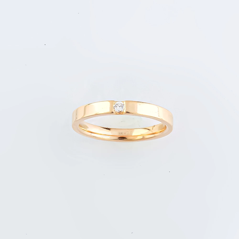 Кольцо с бриллиантом из красного золота 585 пробы