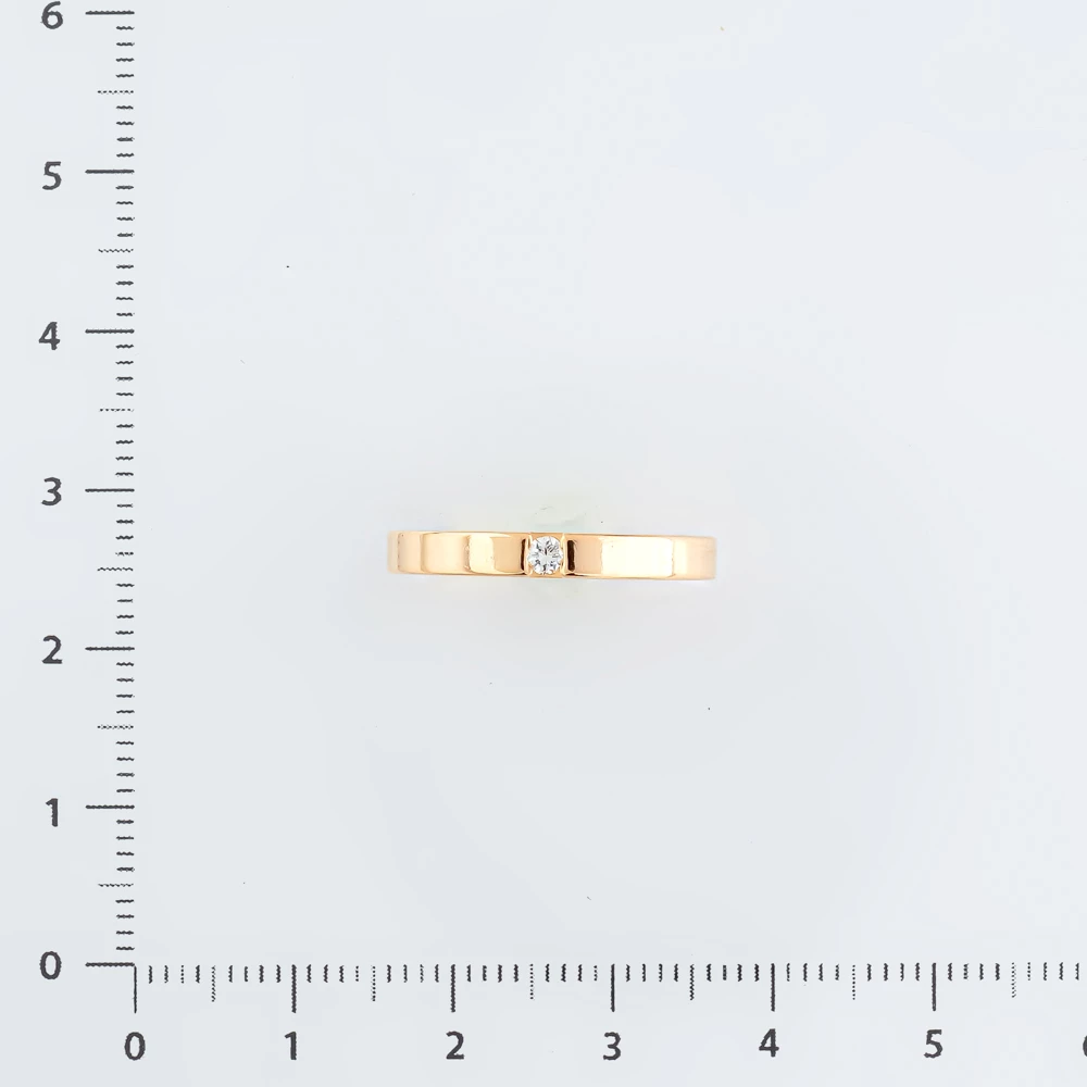 Кольцо с бриллиантом из красного золота 585 пробы