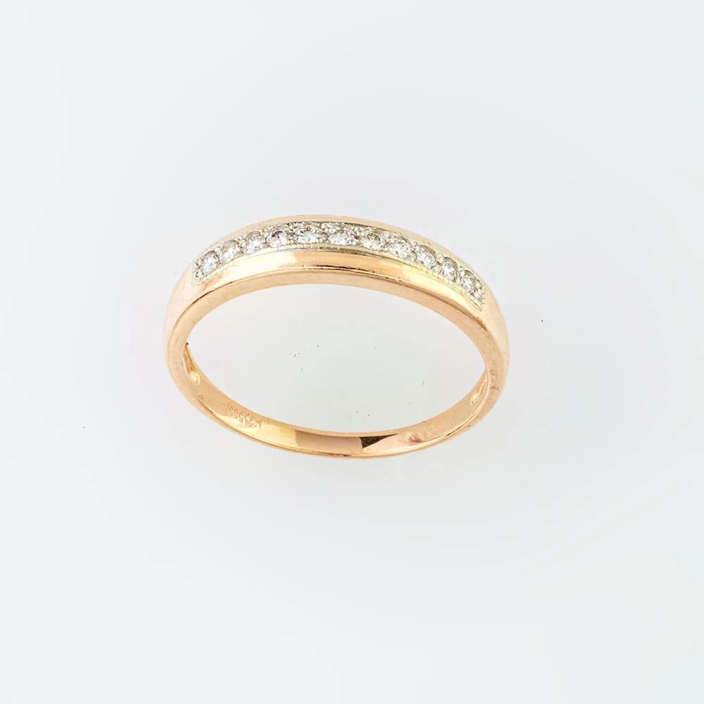 Кольцо с бриллиантом из красного золота 585 пробы