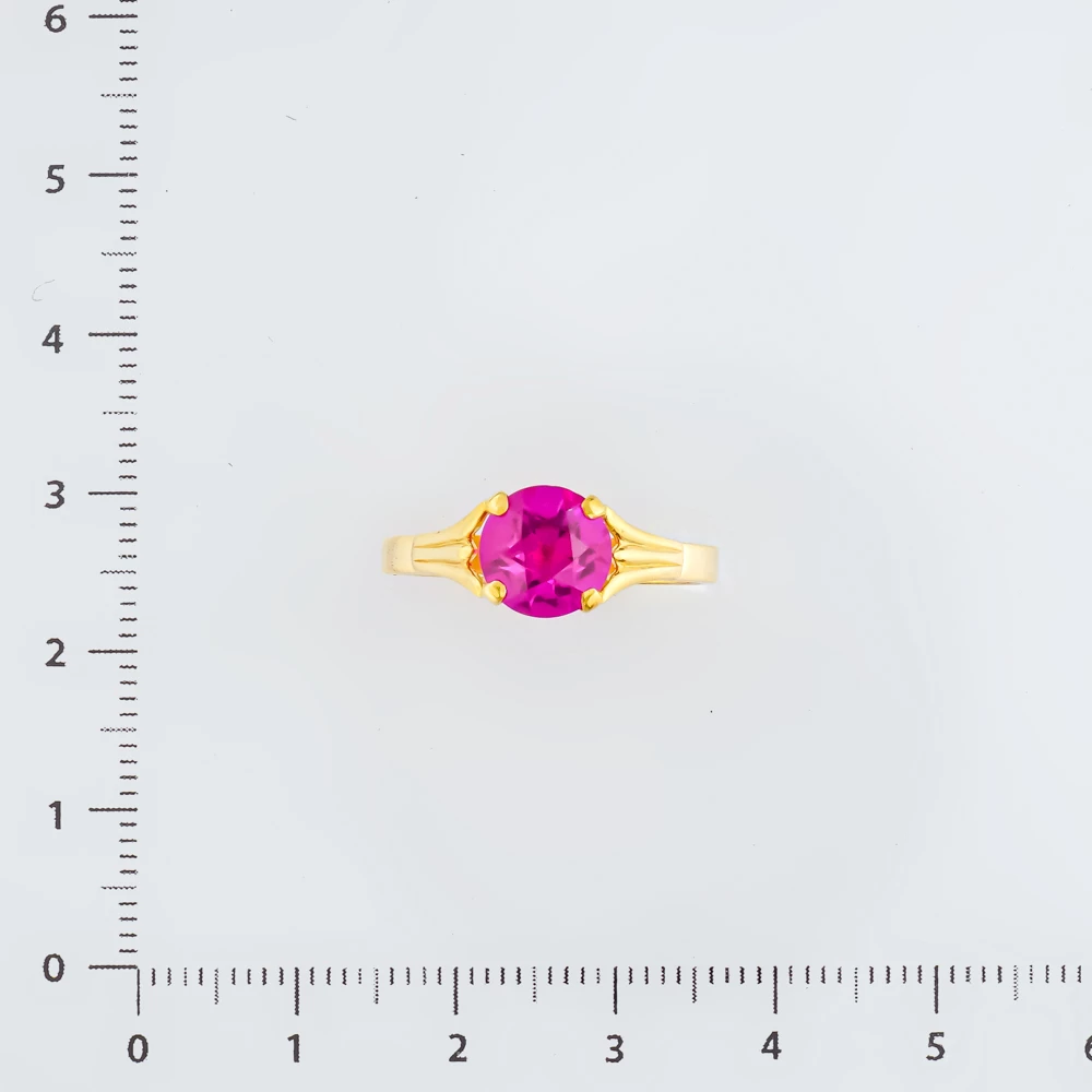 Кольцо с фианитом из желтого золота 750 пробы