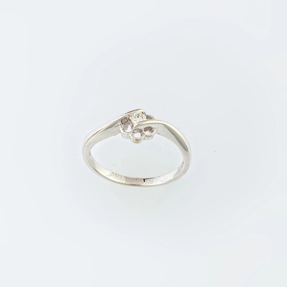 Кольцо с бриллиантом из белого золота 585 пробы