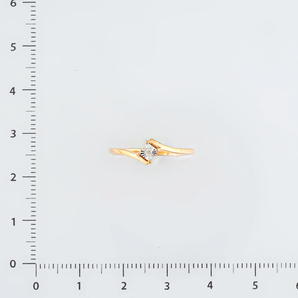 Кольцо с бриллиантом из красного золота 585 пробы