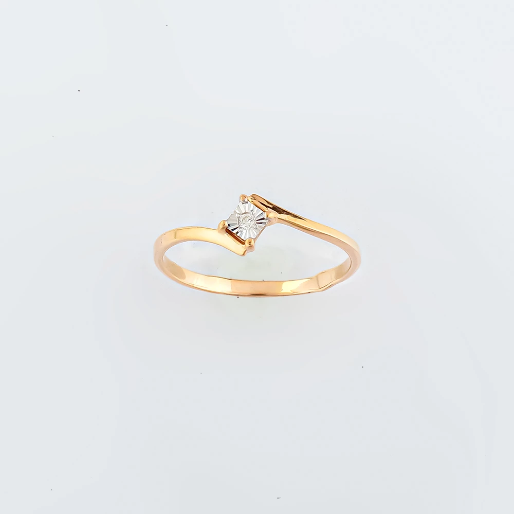 Кольцо с бриллиантом из красного золота 585 пробы