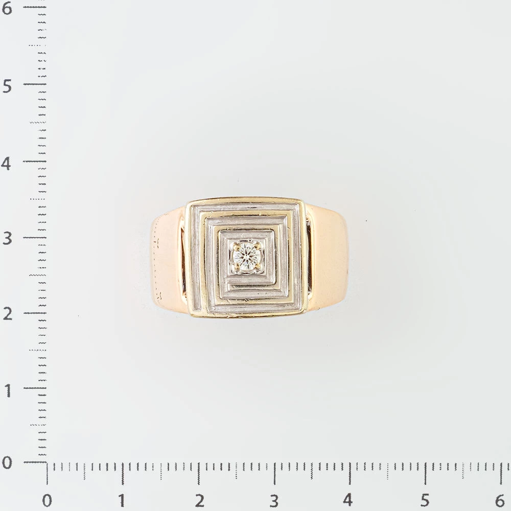 Кольцо с бриллиантом из красного золота 585 пробы