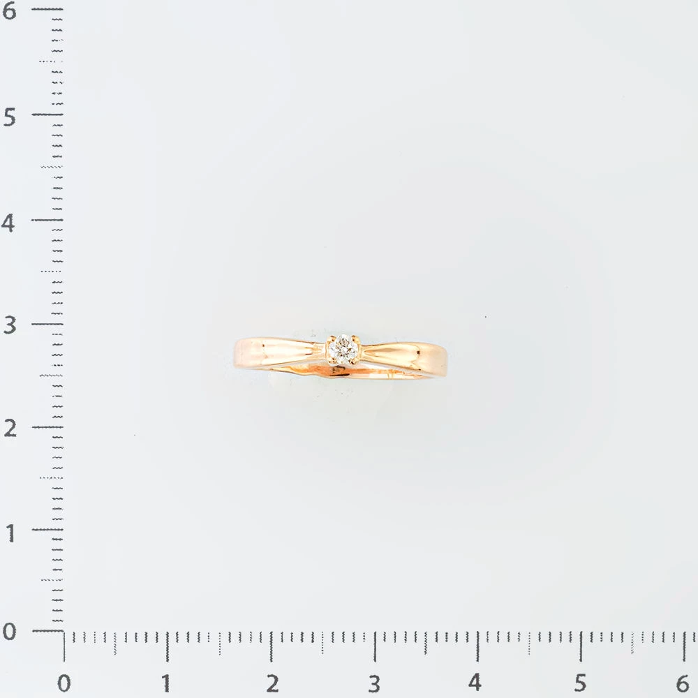 Кольцо с бриллиантом из красного золота 585 пробы