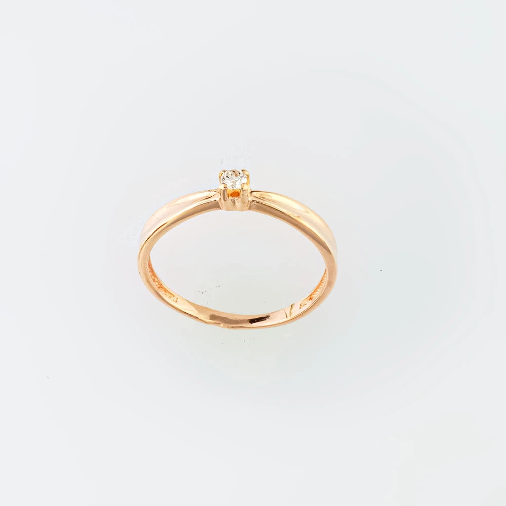 Кольцо с бриллиантом из красного золота 585 пробы