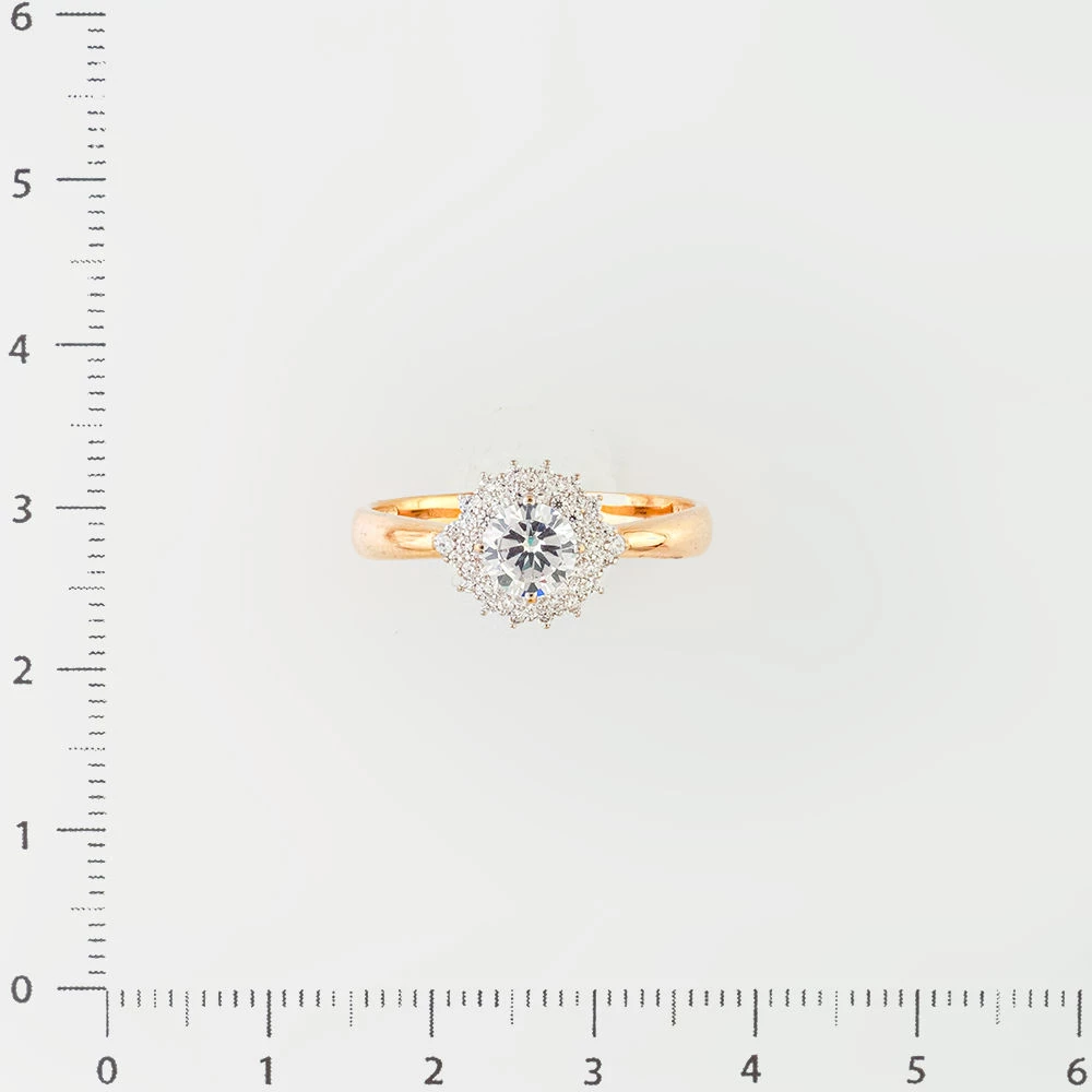 Кольцо с фианитом из красного золота 585 пробы Кольцо с фианитом из красного золота 585 пробы