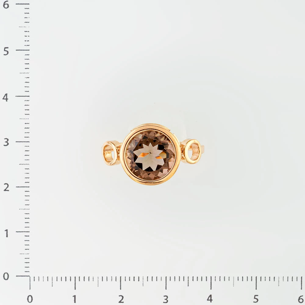 Кольцо с раух-топазом из красного золота 585 пробы Кольцо с раух-топазом из красного золота 585 пробы