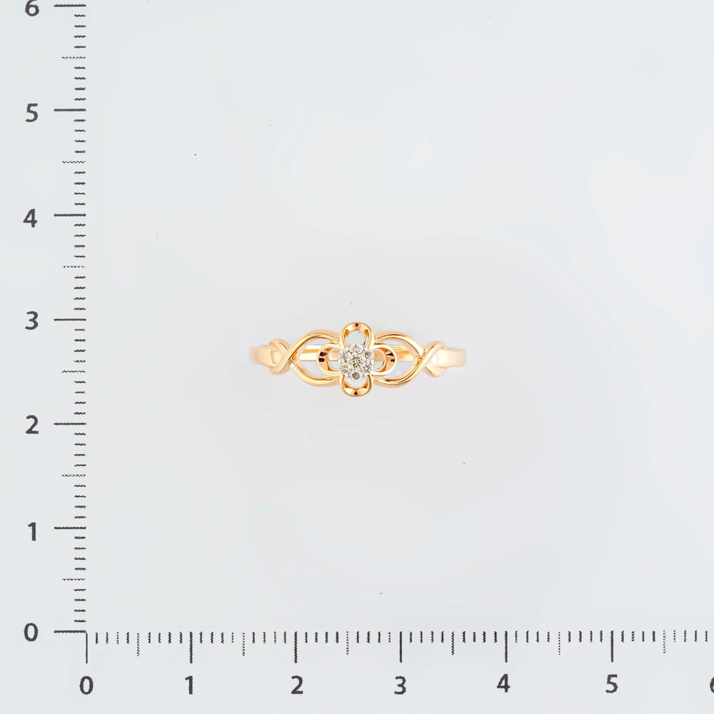 Кольцо с бриллиантом из красного золота 585 пробы