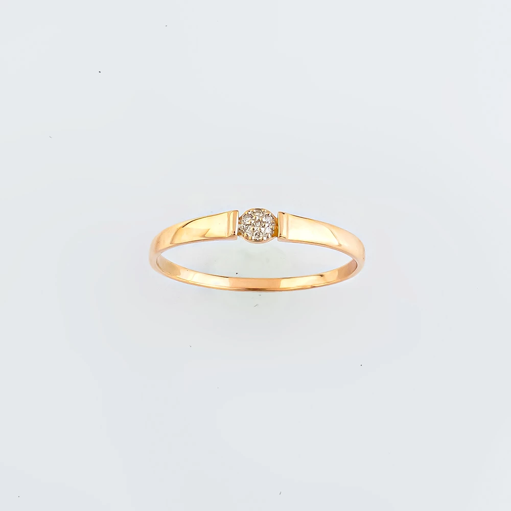 Кольцо с бриллиантом из красного золота 585 пробы