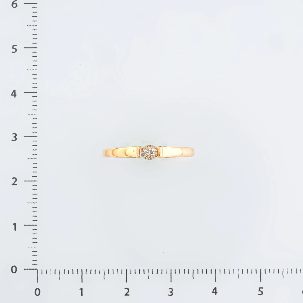 Кольцо с бриллиантом из красного золота 585 пробы