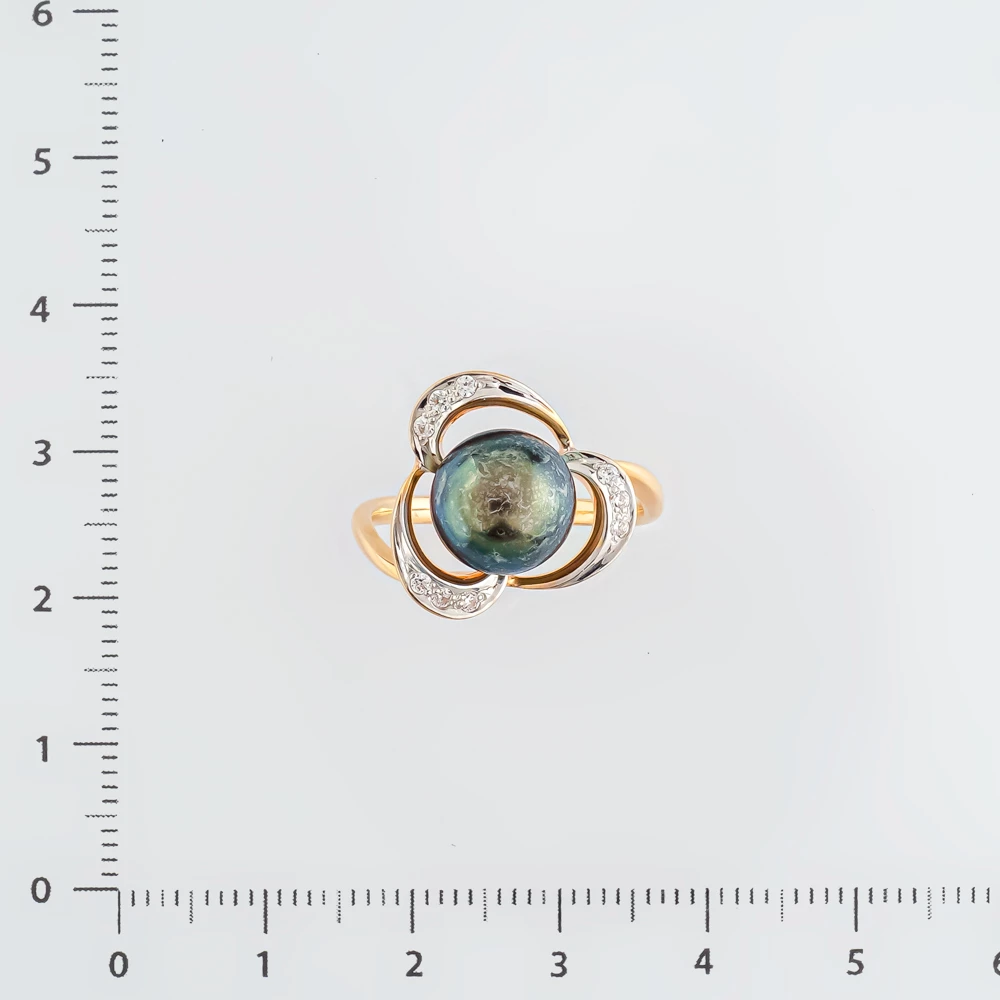 Кольцо с культивированным жемчугом из красного золота 585 пробы Кольцо с культивированным жемчугом из красного золота 585 пробы