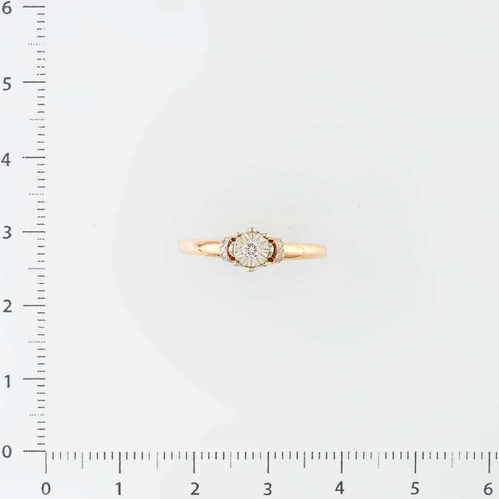 Кольцо с бриллиантом из красного золота 585 пробы