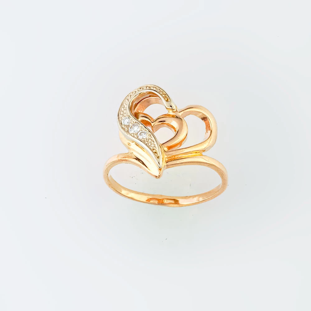 Кольцо с бриллиантом из красного золота 585 пробы