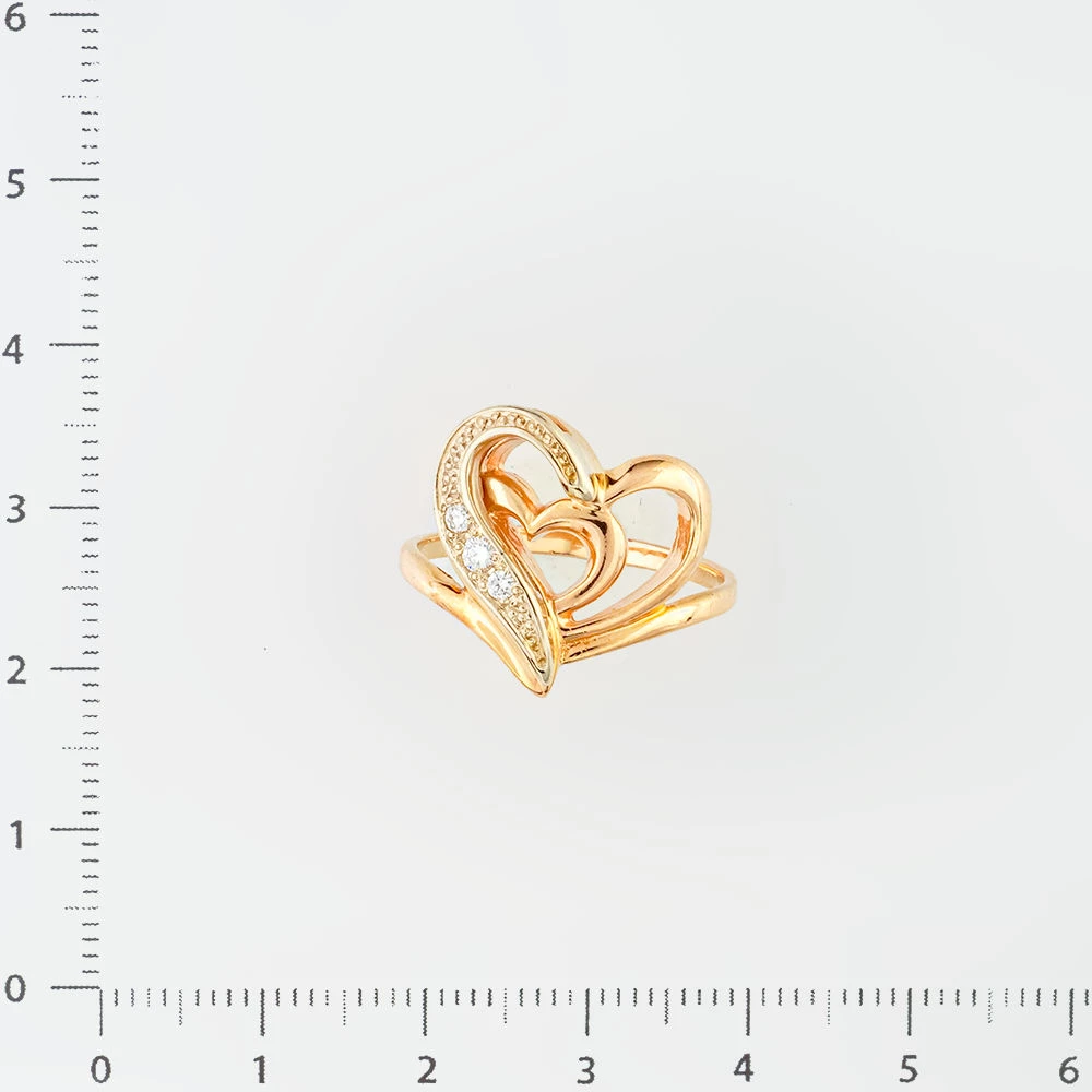 Кольцо с бриллиантом из красного золота 585 пробы