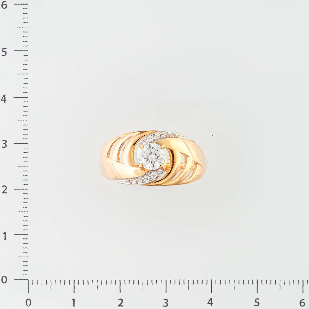 Кольцо с фианитом из красного золота 585 пробы Кольцо с фианитом из красного золота 585 пробы