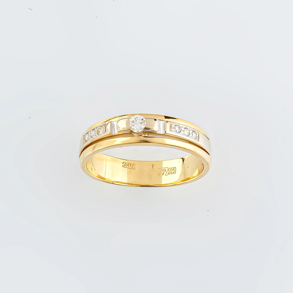 Кольцо с бриллиантом из желтого золота 585 пробы