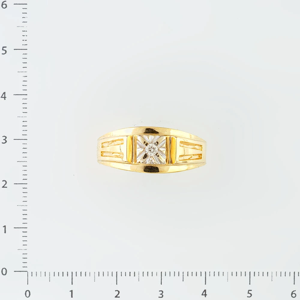 Кольцо с бриллиантом из желтого золота 500 пробы