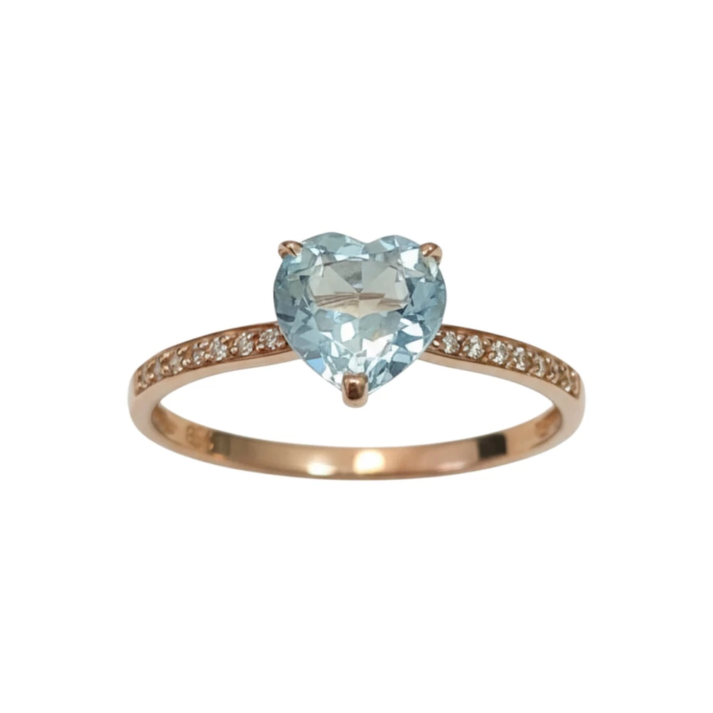 Кольцо с топазом из красного золота 585 пробы