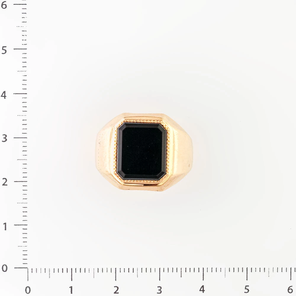 Кольцо с ониксом из красного золота 585 пробы
