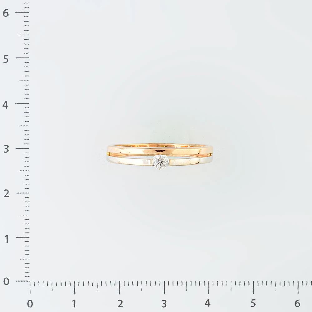 Кольцо с бриллиантом из красного золота 585 пробы