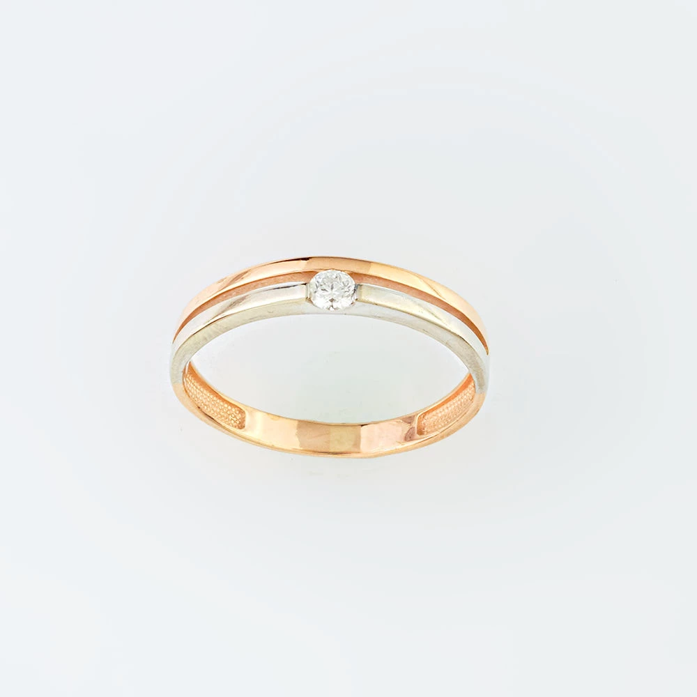 Кольцо с бриллиантом из красного золота 585 пробы