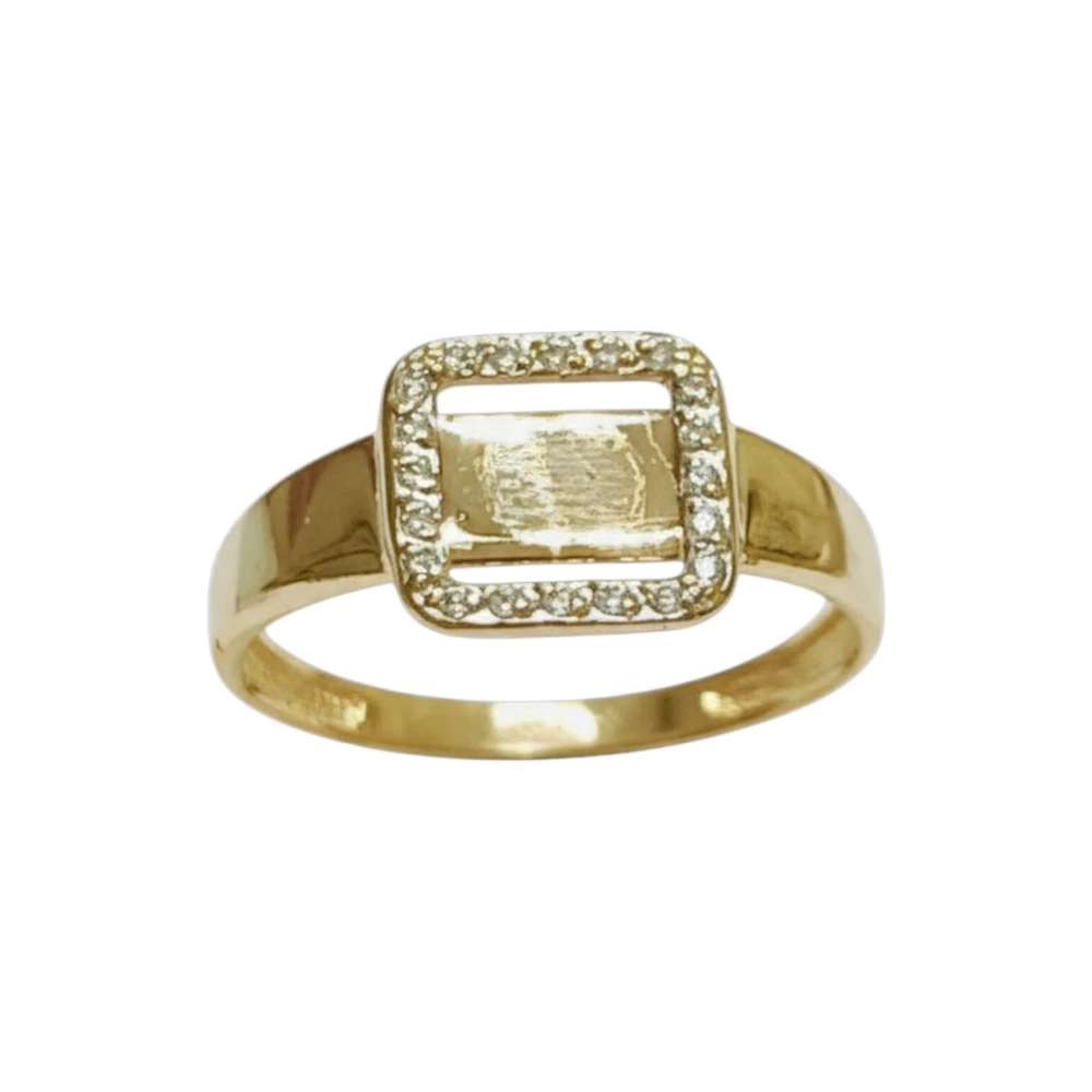 Кольцо с фианитом из красного золота 585 пробы