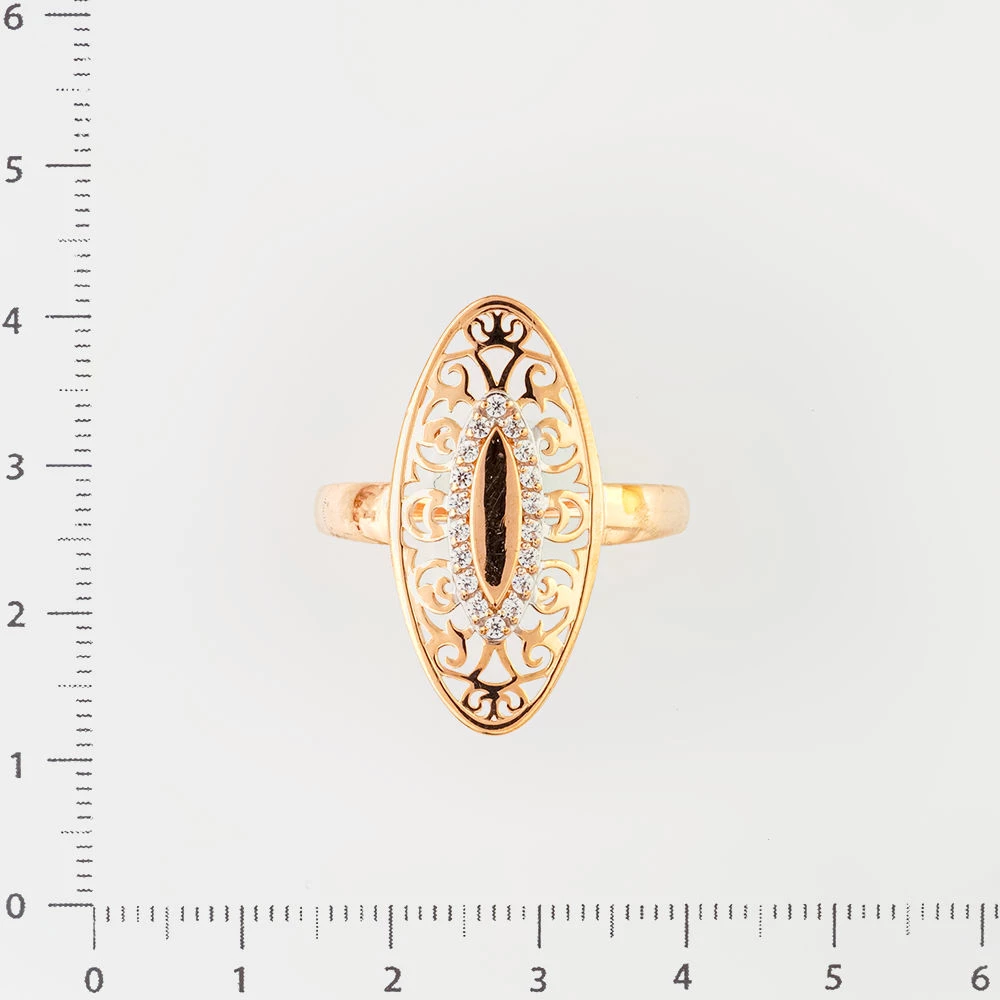 Кольцо с фианитом из красного золота 585 пробы Кольцо с фианитом из красного золота 585 пробы