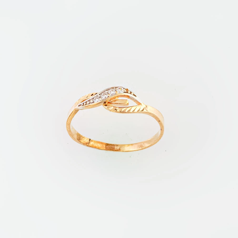 Кольцо с фианитом из красного золота 585 пробы Кольцо с фианитом из красного золота 585 пробы